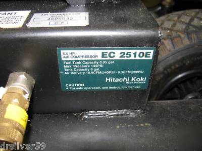 Hitachi ec 2510 e compressor w/ honda GX160 engine