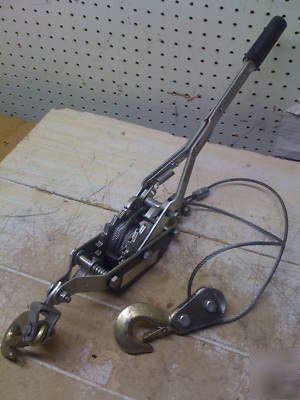 Hoist, rigging, 2 ton capacity cable winch puller 
