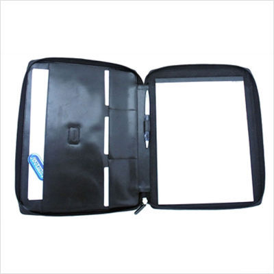 New leatherbay office casual leather padfolio black