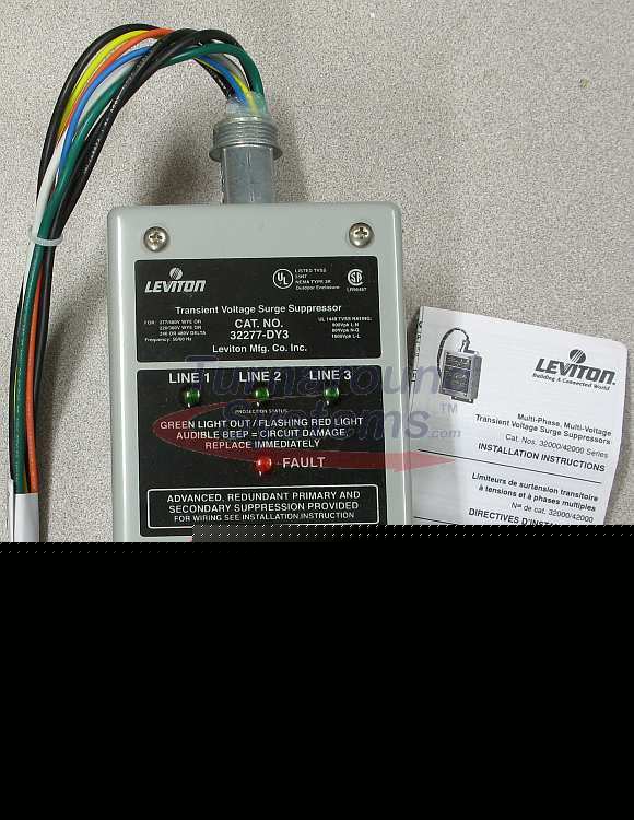 New leviton 32277-DY3 surge supressor, 480/277 vac, 
