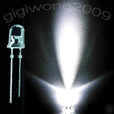 5MM white led super bright round light bulbs 100PCS
