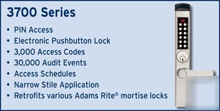 Kaba E3765-nl-626 digital keypad for adams rite lock