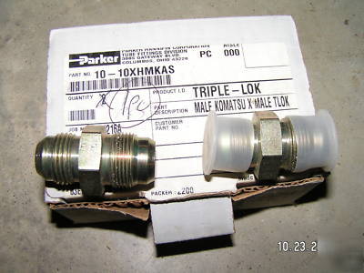 Lot 2 parker 10-10XHMKAS komatsu hydraulic adapters jic