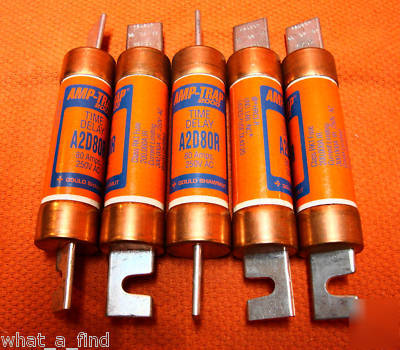 New lot 5 shawmut A2D80R amp-trap fuse A2D-80-r RK1 