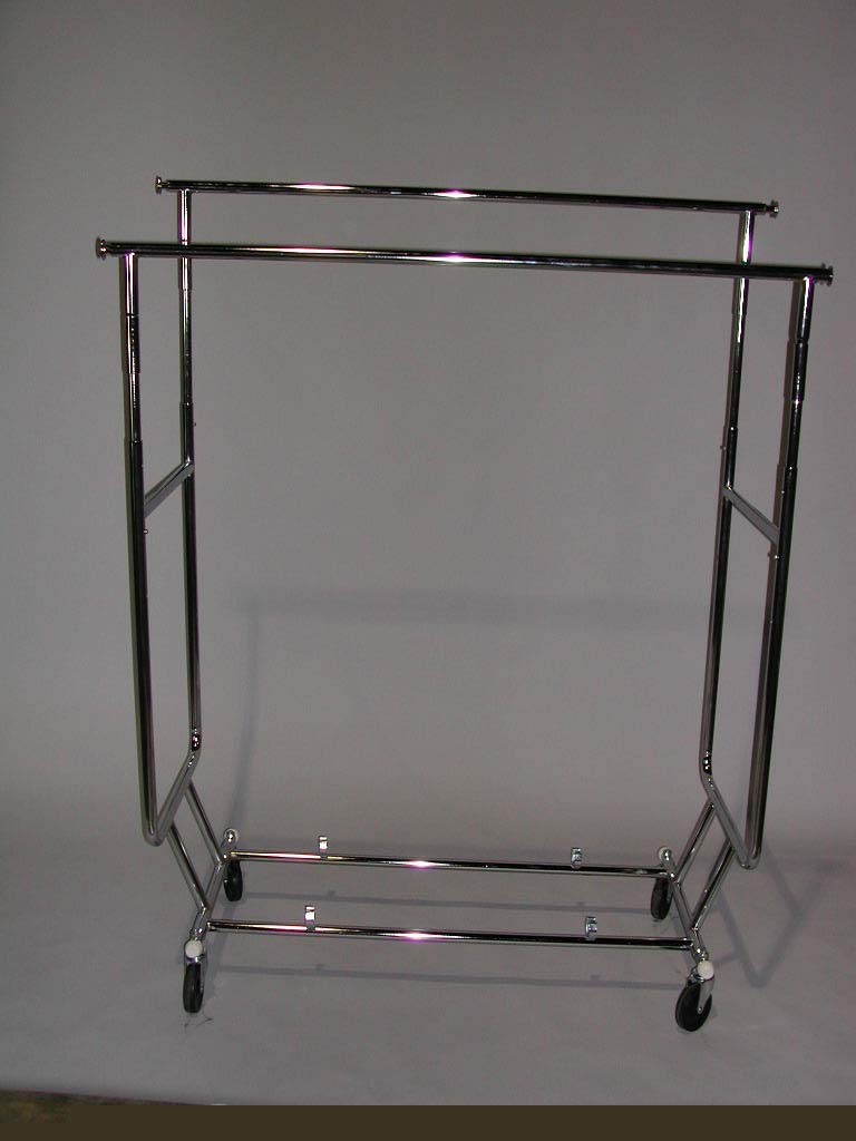 Salesman's clothing rack double rail adjustable 48