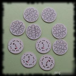 Unique pcbs for 9 led module, 10 pcs, 28MM diameter, fs