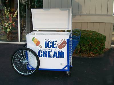 New vendor ice cream push cart w/umbrella & graphics