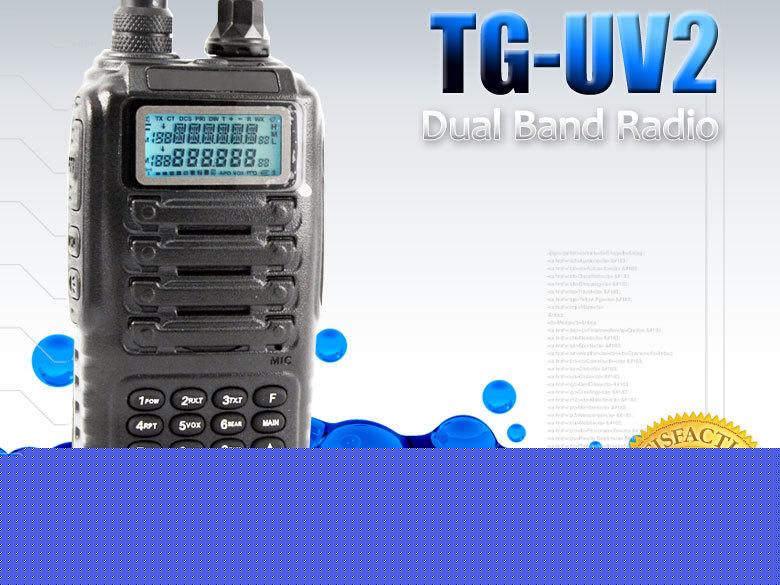 Tg-UV2 dual band radio uhf + vhf + fm radio tguv ham
