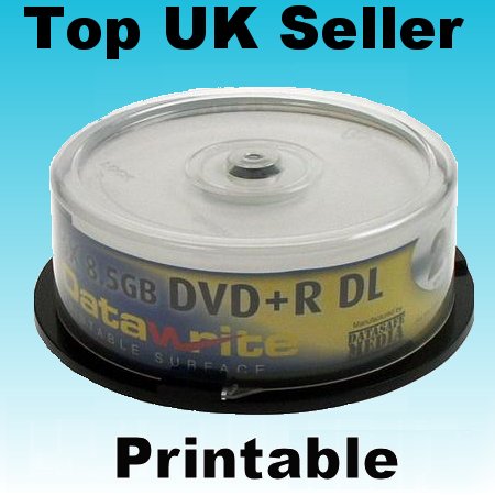 25 datawrite dvd+r dual layer dl disks 240MIN 8.5GB