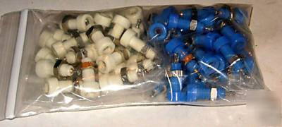Connectors, jack, pin, blue / white, lot of 50 pieces