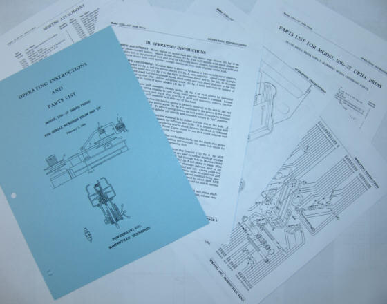 Drill press powermatic 15â€ operating parts manual info