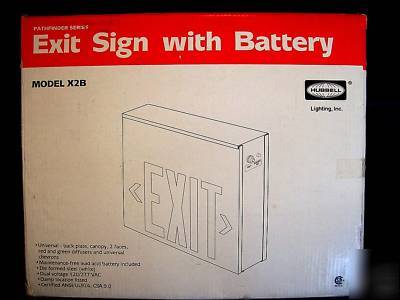 Hubbell model X2B comm. exit electric sign and battery