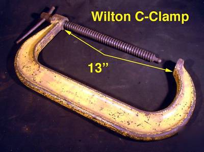 (3) large vintage american c-clamps - williams wilton