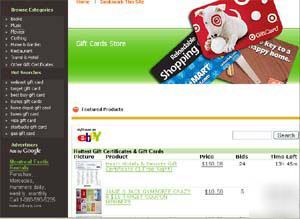 Ebay gift cards website + adsense + free hosting