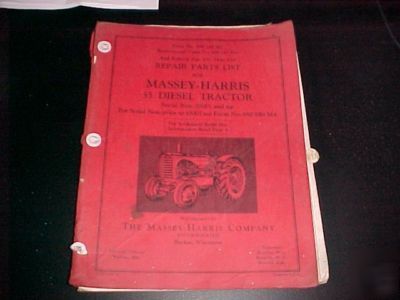 Repair parts list for massey harris 55 diesel tractor