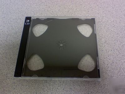 3 cd dvd disc jewel box black tray 200 pieces 
