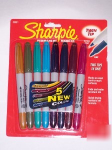 8 sharpie twin tip permanent markers assort.color 33861