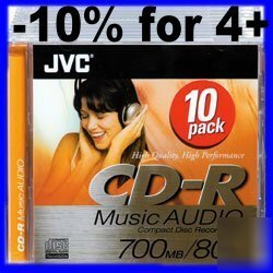 Cd-R80 audio music jvc high quality jewel case 10 