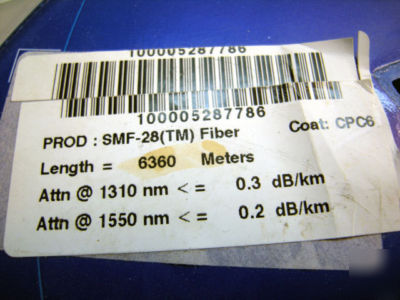 Corning 6.36KM SMF28 bare optical fiber spool