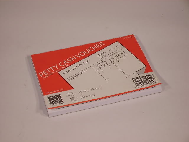 Pack of 2 A6 petty cash voucher books 148 105 mm