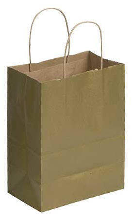 250 kraft paper bags shopping metallic gold 8 x 5 x 10