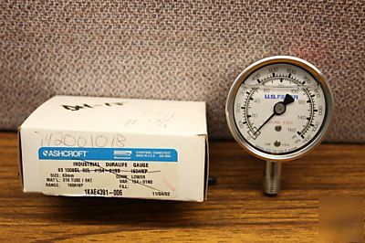 Ashcroft 63MM 1008 0-160PSIG dual scale pressure gauge