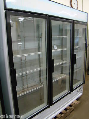 Beverage air MT72 3 door glass refrigerator merchandisr