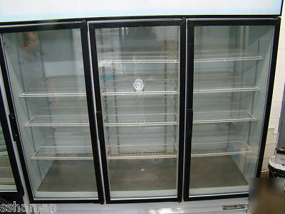 Beverage air MT72 3 door glass refrigerator merchandisr