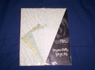 Bn pack of 10 sheets decorative papers by black ink