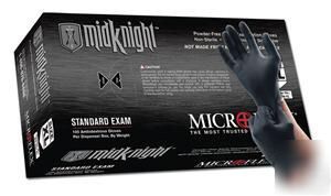 Microflex midknight nitrile black gloves 1000 large