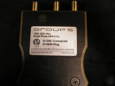 New group 5, 100 amp 220 v single phase plug, G106M 