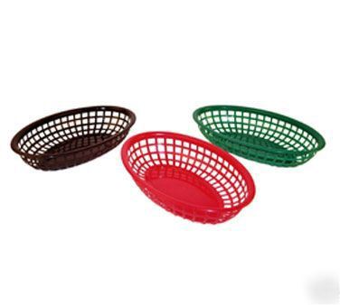 New oval fast food basket - 1 doz red - 