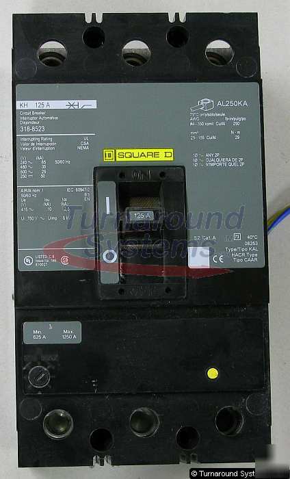 New square d KHL361251212 circuit breaker, 125 amp, 