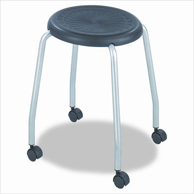 Safco products stack-n-roll stool, black/silver
