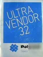 Ultra vendor 32 polyvend vending machine manual