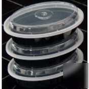 Versatainer black oval container w/lid