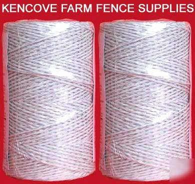 2 portable electric fence twine-wire; horse,garden,farm