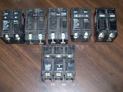 5-2 pole breakers 2-20 & 3-40AMP 1-50AMP 3 pole breaker