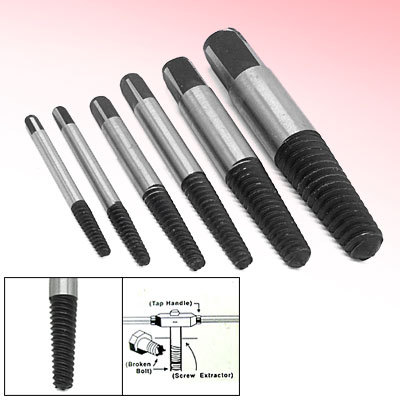 6 pcs damaged screw broken bolt extractor repair set