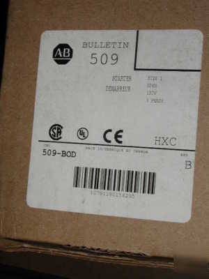 Allen bradley 509-bod starter 27 amp 3 pole 120 vac 