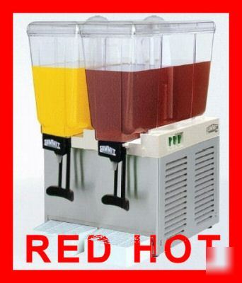 New dual 4 gallon juice ice tea beverage dispenser 