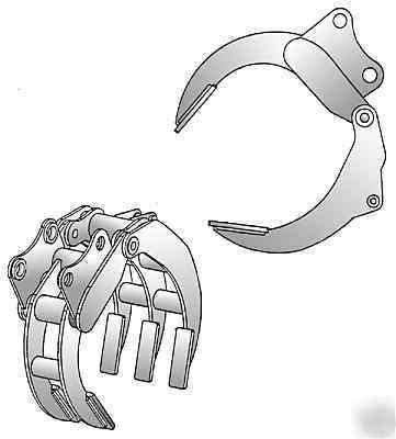 Solid tine excavator grapple