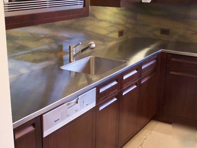 Stainless steel brushed finish counter tops