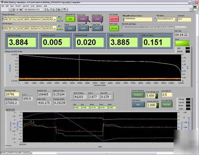 Lith-ion, alk, nimh battery simulator w/ labview sftw