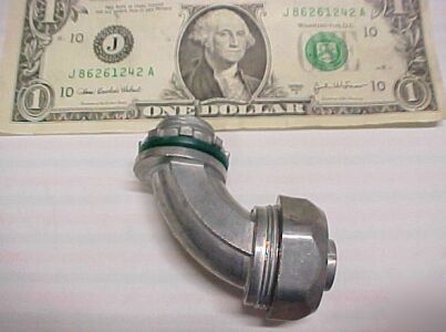 Lot 10 solid cast zinc liquid tight conduit elbows, Â½