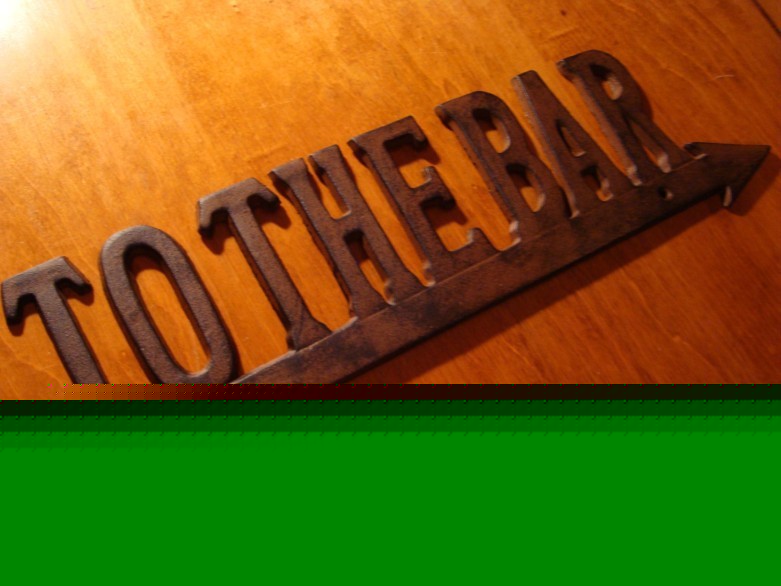 Cast iron to the bar arrow sign pub restaurant decor