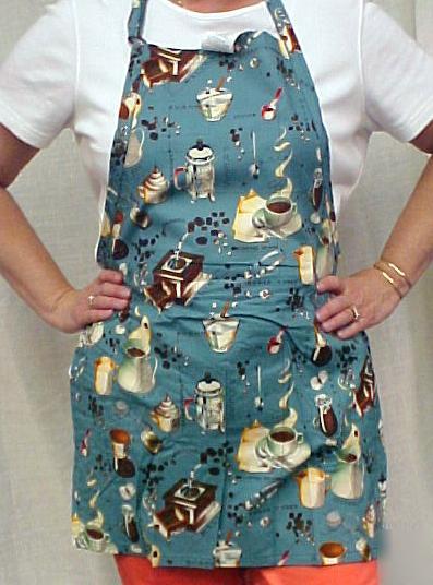 Coffee shop chef restaurant bib apron baker usa nwt
