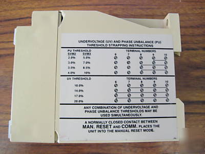 Westinghouse SVM3AA system voltage monitor 4324B04G11