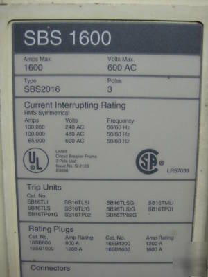 Siemens sbs 1600 SBS2016 SBS2016F 1600AMP amp SB16TLSIG