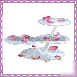 3 tier display cake stand white powder coated finish
